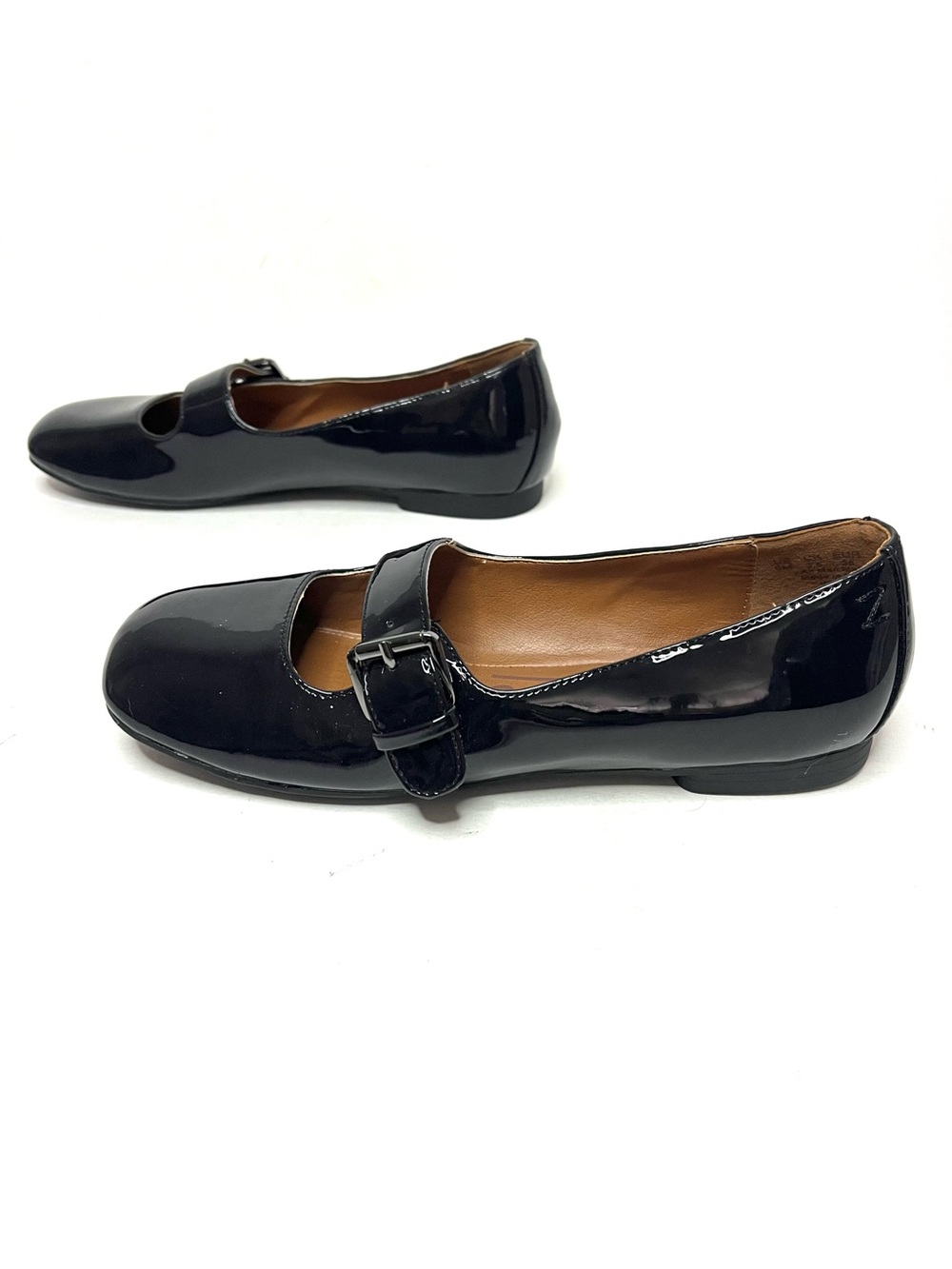 NWOB Zodiac Indira Square Toe Black Patent Mary Jane Flats - Sz 6 - Picture 2 of 8